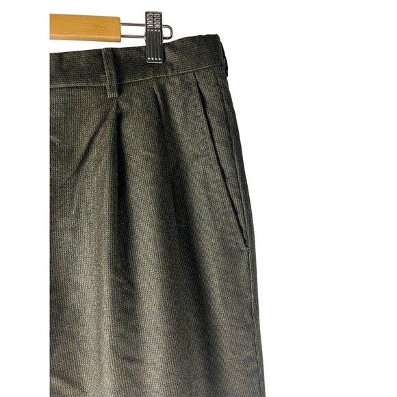 Vintage Chiavari Zignone Super 100 Italian Wool Dark Olive Green Trousers, Mens - Picture 3 of 9